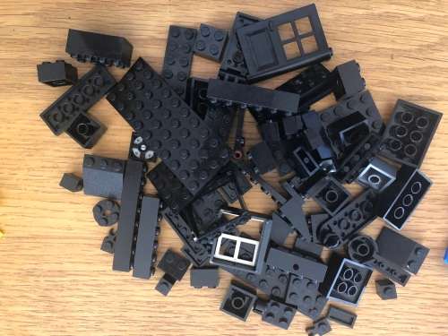 Bucket of second hand Lego - mixed with characters and 5 instruction sheets