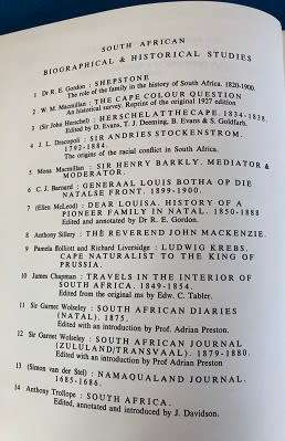 John Mackenzie of Bechuanaland: A study in humanitiarian imperialism 1835-1899, by Anthony Sillery
