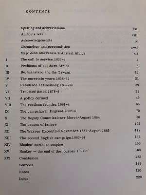 John Mackenzie of Bechuanaland: A study in humanitiarian imperialism 1835-1899, by Anthony Sillery