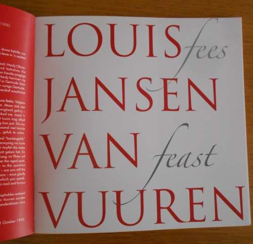 LOUIS JANSEN VAN VUUREN: Fees/Feast