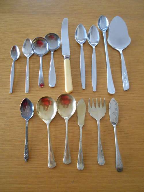 Assorted cutlery - silver plate and stainless steel