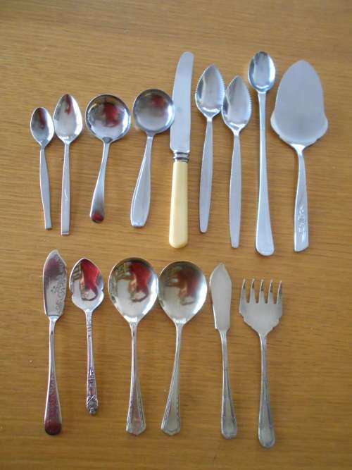 Assorted cutlery - silver plate and stainless steel
