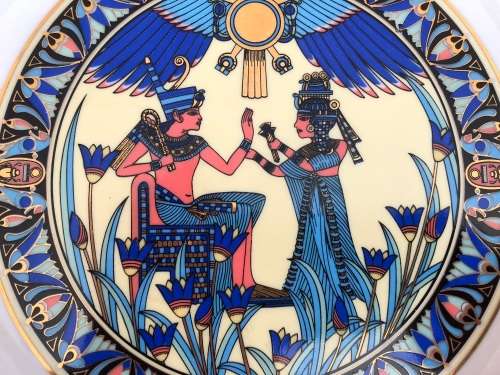 Beautifully decorated Egyptian wall plate