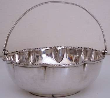 Silver plated bowl with handle