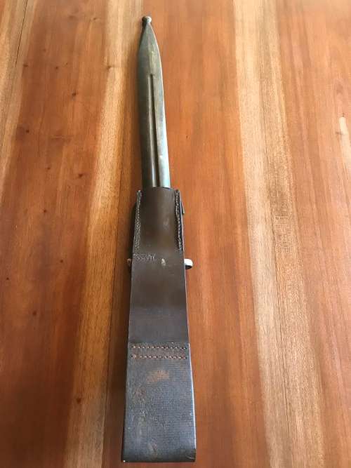 Swedish Model 1914 Mauser Bayonet with rare leather frog