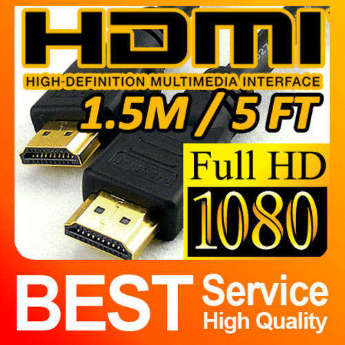 Premium 1.3 Gold 5 FT HDMI Cable - PS3, XBOX, Satellite, DVD and Much More!