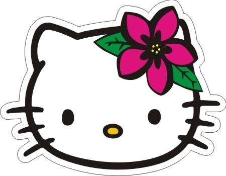 Hello Kitty Hawaii - High Quality Decal Sticker 3.5" x 4.5" - Made in USA