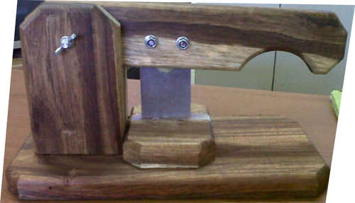 Handmade raw teak biltong slicer