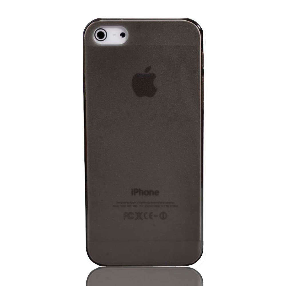 Black Iphone 5/5s matte ultra thin semi see-through cover case