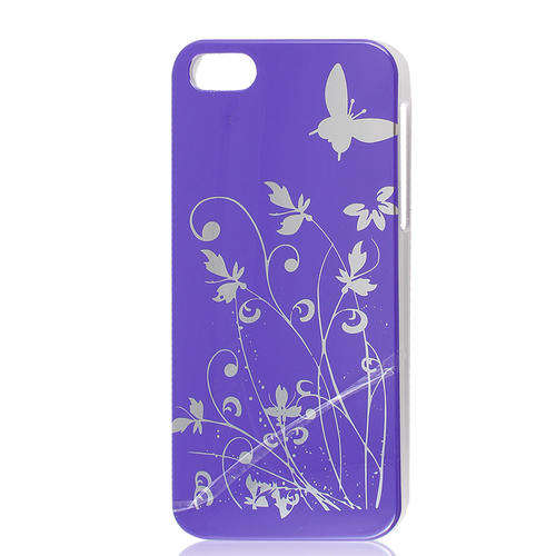 Purple Flower and Butterfly hard back iphone 5/5s cover case