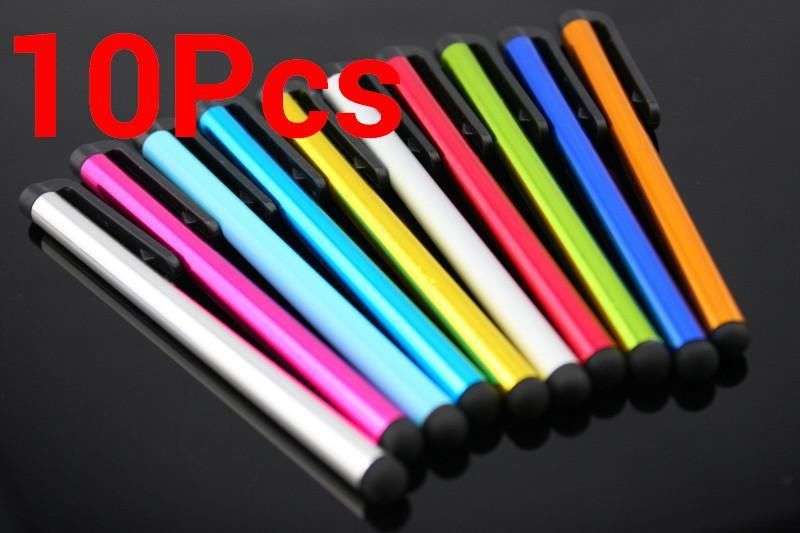 10 pcs Assorted Colours Pocket Size Styluses For Apple, Samsung And All Other Touch Screen Devices