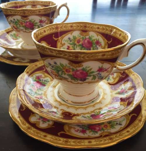 Vintage Royal Albert 'Lady Hamilton' Trios