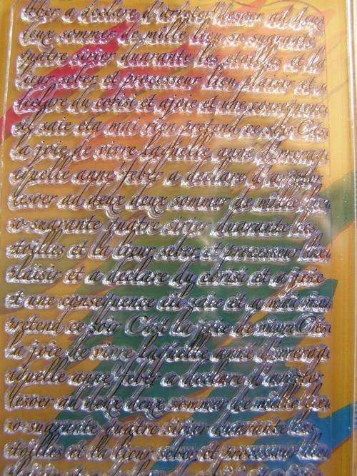 Clear stamp French text  13cm x 8.5cm - Great for creating backgrounds