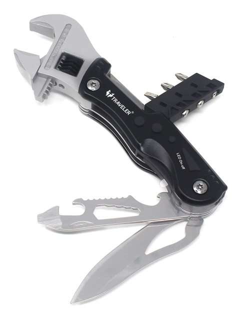 Traveler 12-Multi-Function Tool (Aluminium Handle and Stainless Steel)