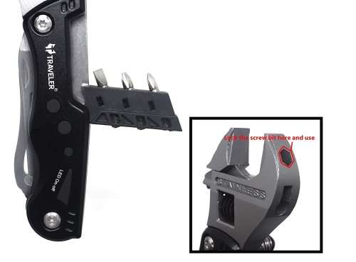 Traveler 12-Multi-Function Tool (Aluminium Handle and Stainless Steel)