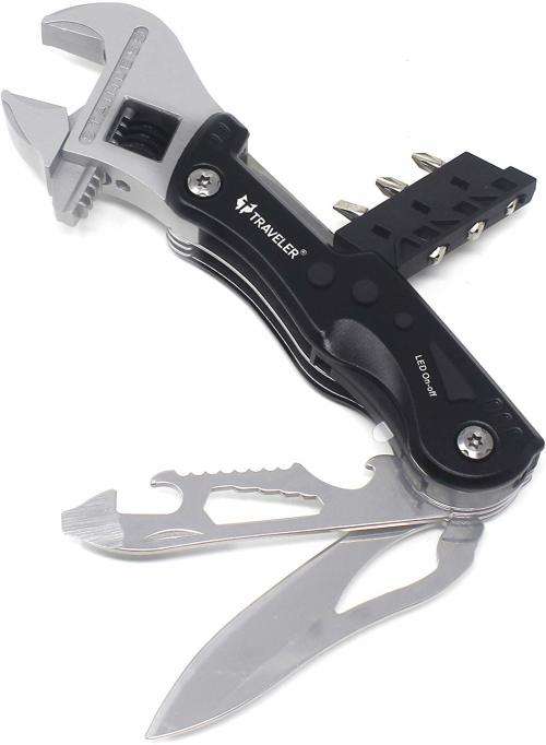 Traveler 12-Multi-Function Tool (Aluminium Handle and Stainless Steel)