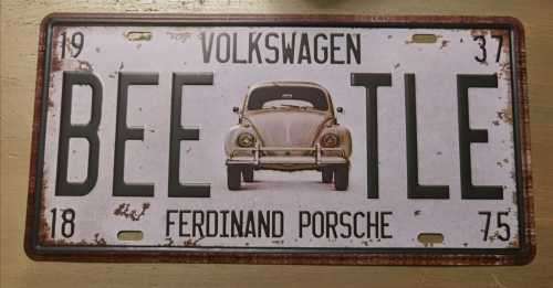 Retro / Vintage Number Plate (Beetle VW)