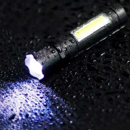 Mini Led Flashlight Built in Battery XP-G Q5 Zoom Focus Torch Lamp 2000 Lumen Adjustable Penlight