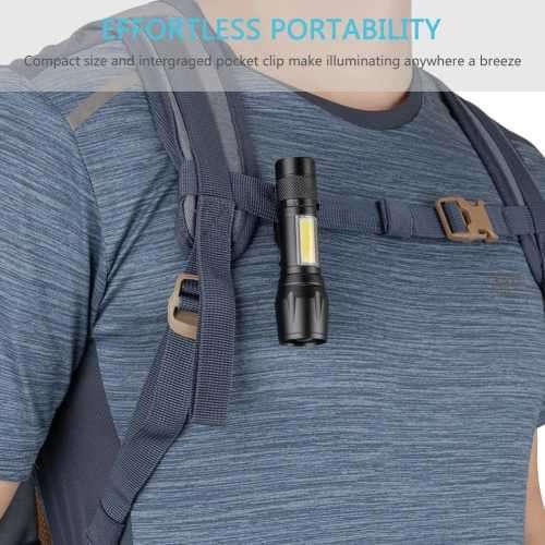 POWERFUL LED FLASHLIGHT Built in Battery Q5 Zoom Focus Torch Lamp 2000 Lumen