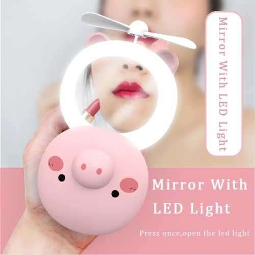 MAKEUP MIRROR WITH LED AND FAN