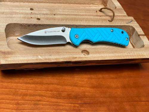 Smith and Wesson 6.5in Stainless Steel Folding Knife with 2.75in Clip Point Blade and Nylon Handle