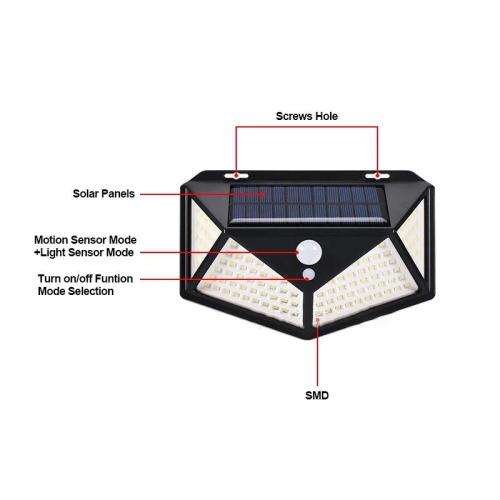 Powerful 100 LED Outdoor Sensor Light , 3 Mode Settings
