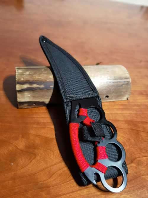 Columbia Brass Knuckle Knife With Sheath