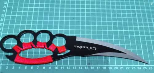 Columbia Brass Knuckle Knife With Sheath