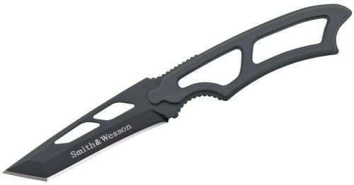 Smith and Wesson Neck Knife 3` Black Tanto Blade, Kydex Sheath