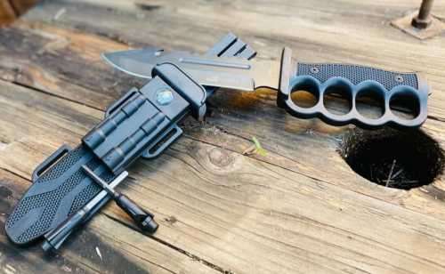 Columbia Survival Knife (flint fire starter ,compass,whistle)