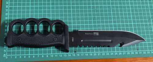 Black Carbon Survival Knife (flint fire starter ,compass,whistle)