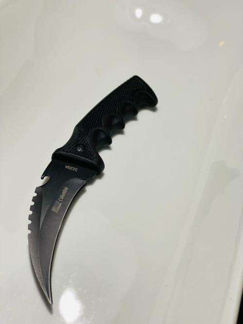 NEW Black Carbon Karambit Knife