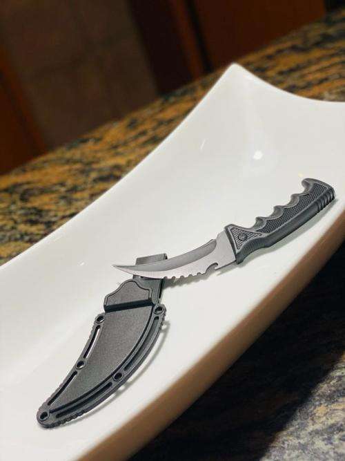 NEW Black Carbon Karambit Knife