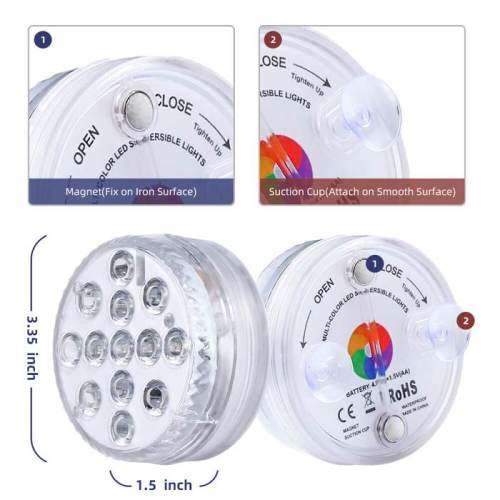 Outdoor Submersible LED Lights Waterproof 10 LED RGB Underwater Fishing Lamp Pond Fountain Lights