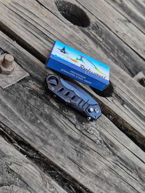 Black Push Button Karambit