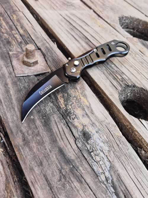Black Push Button Karambit