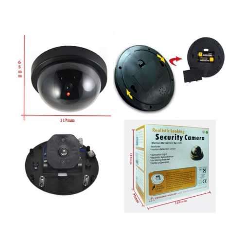 Realistic Looking Round Dummy Camera with Flashing Light