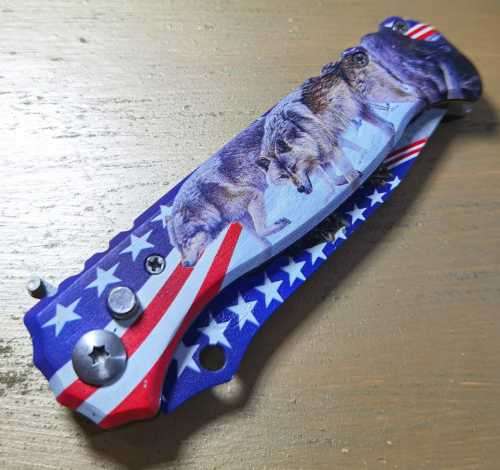 Apex Predator American Alpha Wolf Push Blade