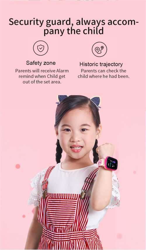Kid Security GPS tracker Smart Watch (1 purple and 1 peach)