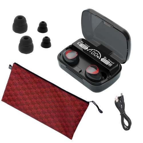 Wireless 3D Touch Earphone Earbuds With Voice Assist and Leather Look Casing