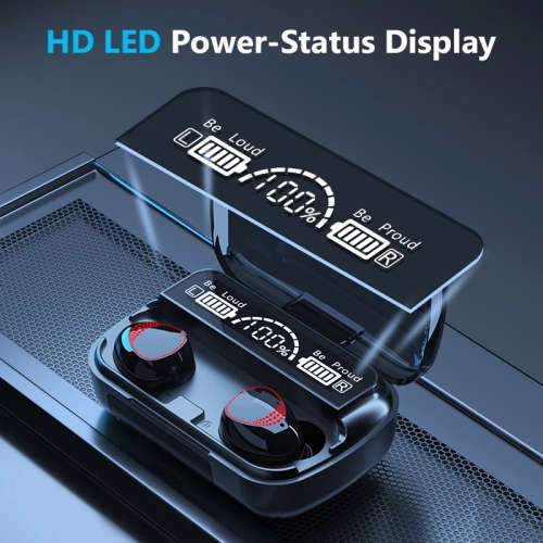 Wireless 3D Touch Earphone Earbuds With Voice Assist and Leather Look Casing