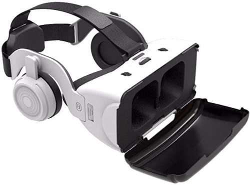 `Immersive Virtual Reality Experience with SHINECON 3D VR Glasses and Earphones (White)`