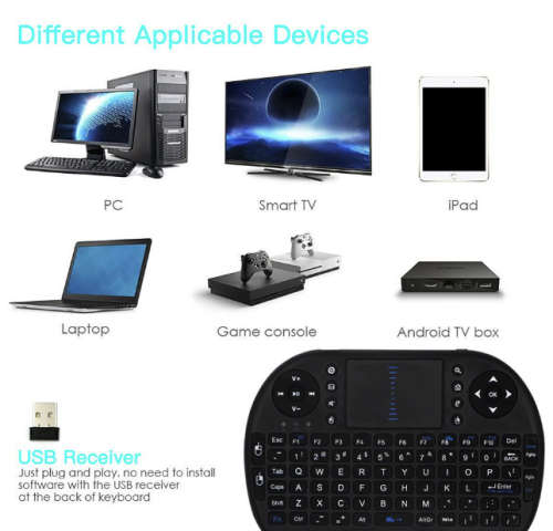 Android Smart TV Box 3-Color Backlit Wireless Keyboard