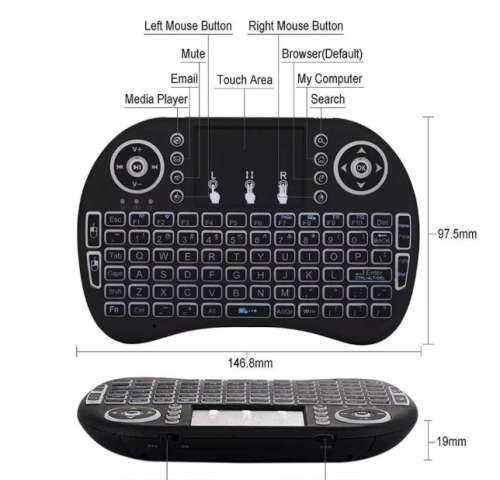 Android Smart TV Box 3-Color Backlit Wireless Keyboard