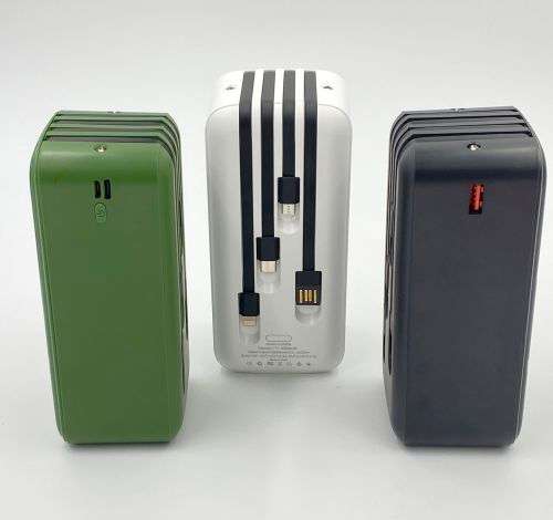 60000mAh Fast Charging Power Bank With USB A, Micro, Type C & Lightning Connectors (green)