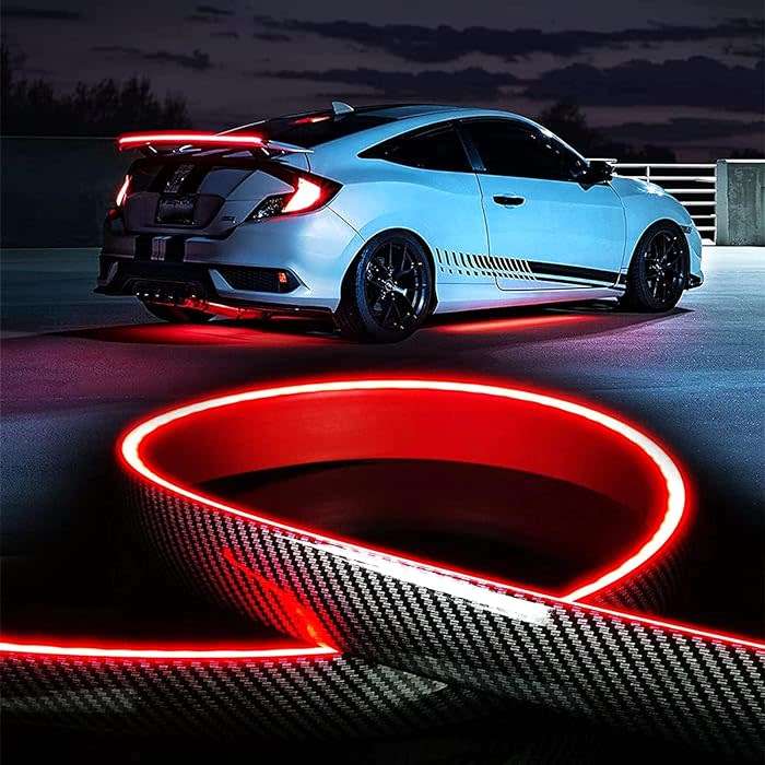 1.2 Meter LED Carbon Spoiler Universal Rear LIP Kit