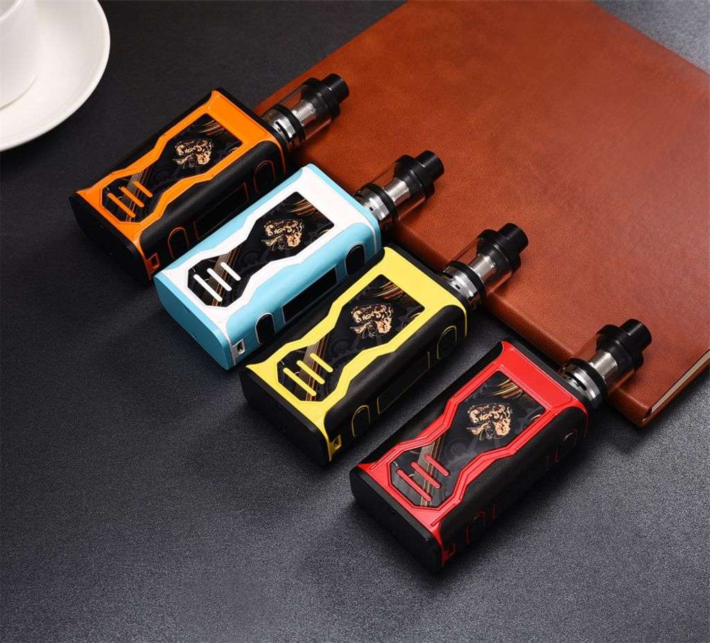 Rechargeable Portable 128W Ergonomic Non Slip Grip Box Mod Vape - 1 ORANGE 1 YELLOW
