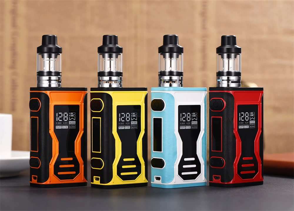 Rechargeable Portable 128W Ergonomic Non Slip Grip Box Mod Vape - 1 ORANGE 1 YELLOW