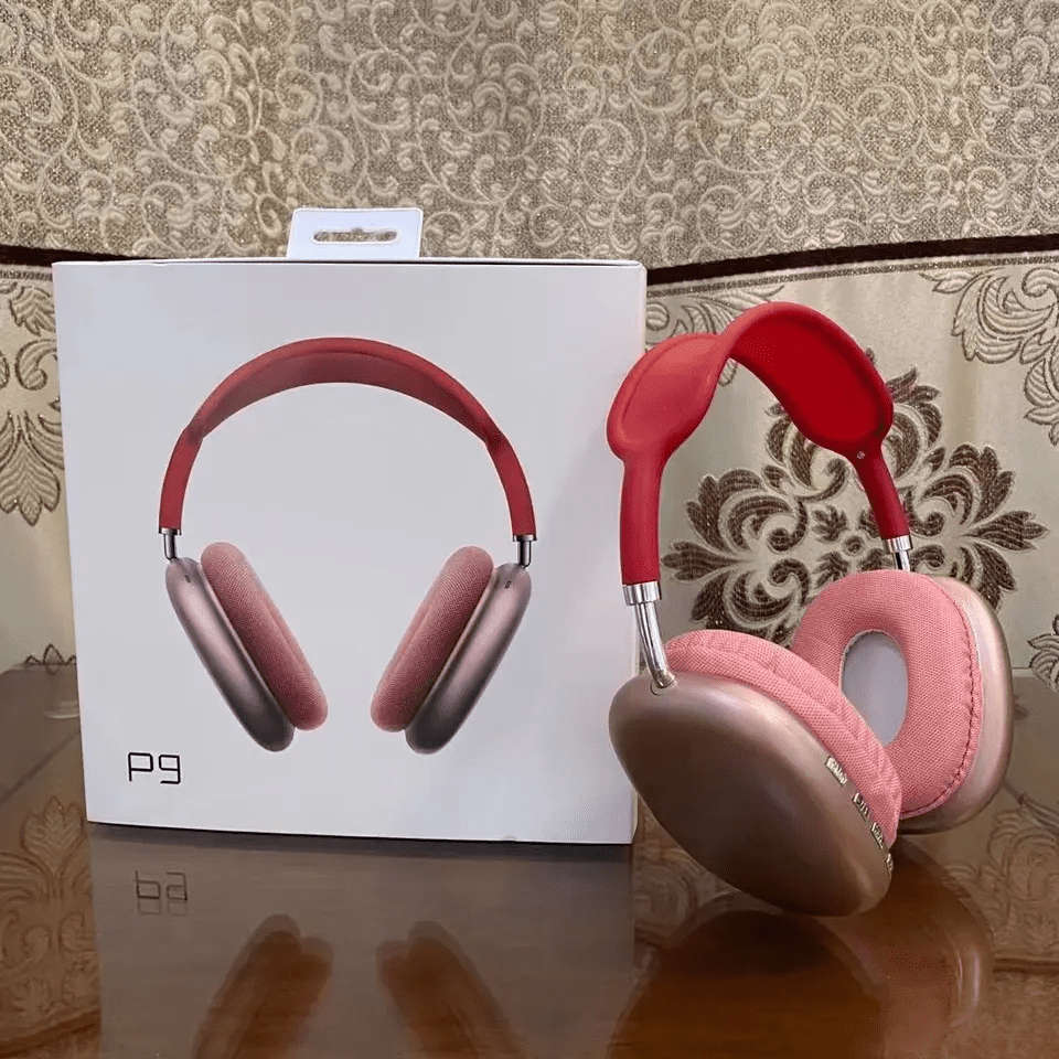 Wireless Bluetooth Headphone P9-Red/Pink