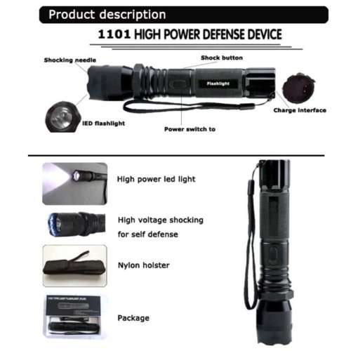 POLICE TACTICAL DEFENCE Flashlight Concealed Stun Gun